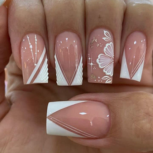 Artful Nail Art with Elegant Floral Design Bowlift