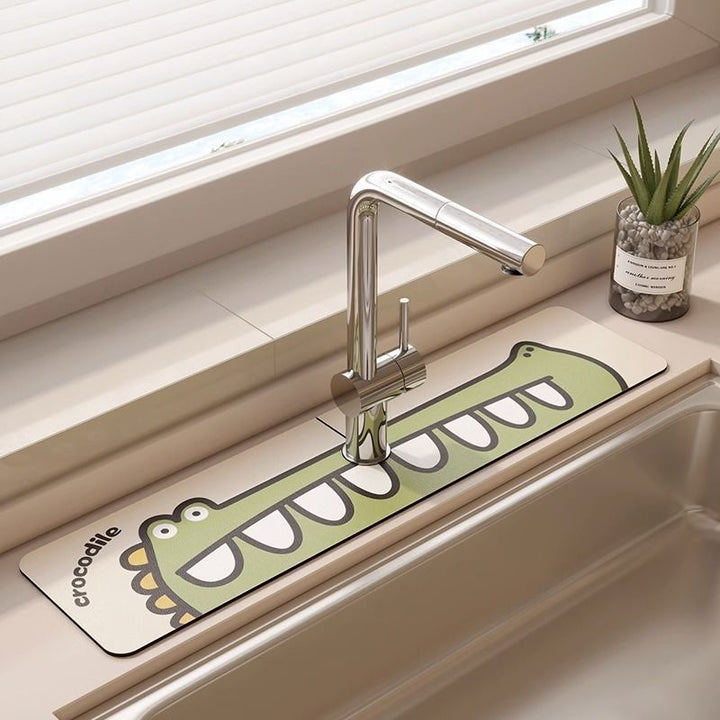 Crocodile-Themed Kitchen Sink Mat Bowlift
