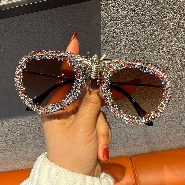 Women's Glamorous Statement Sunglasses with Unique Insect Design Bowlift