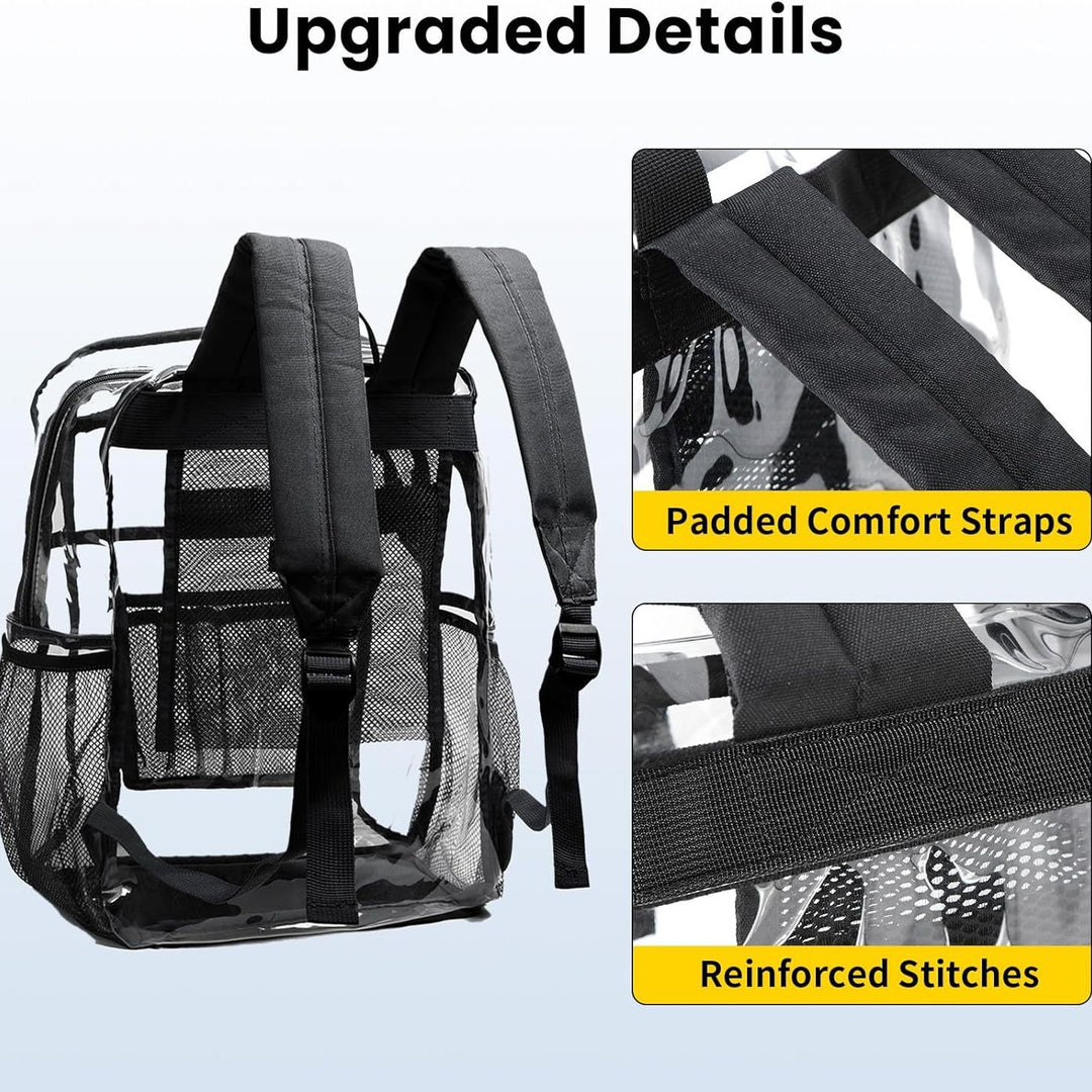 Transparent school bag with breathable mesh pockets Bowlift