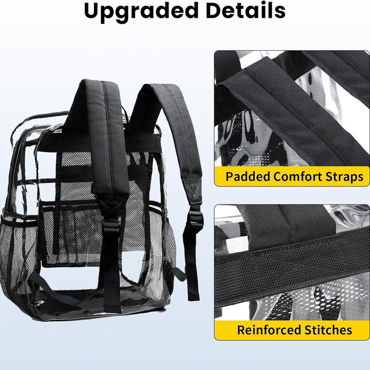 Transparent school bag with breathable mesh pockets Bowlift