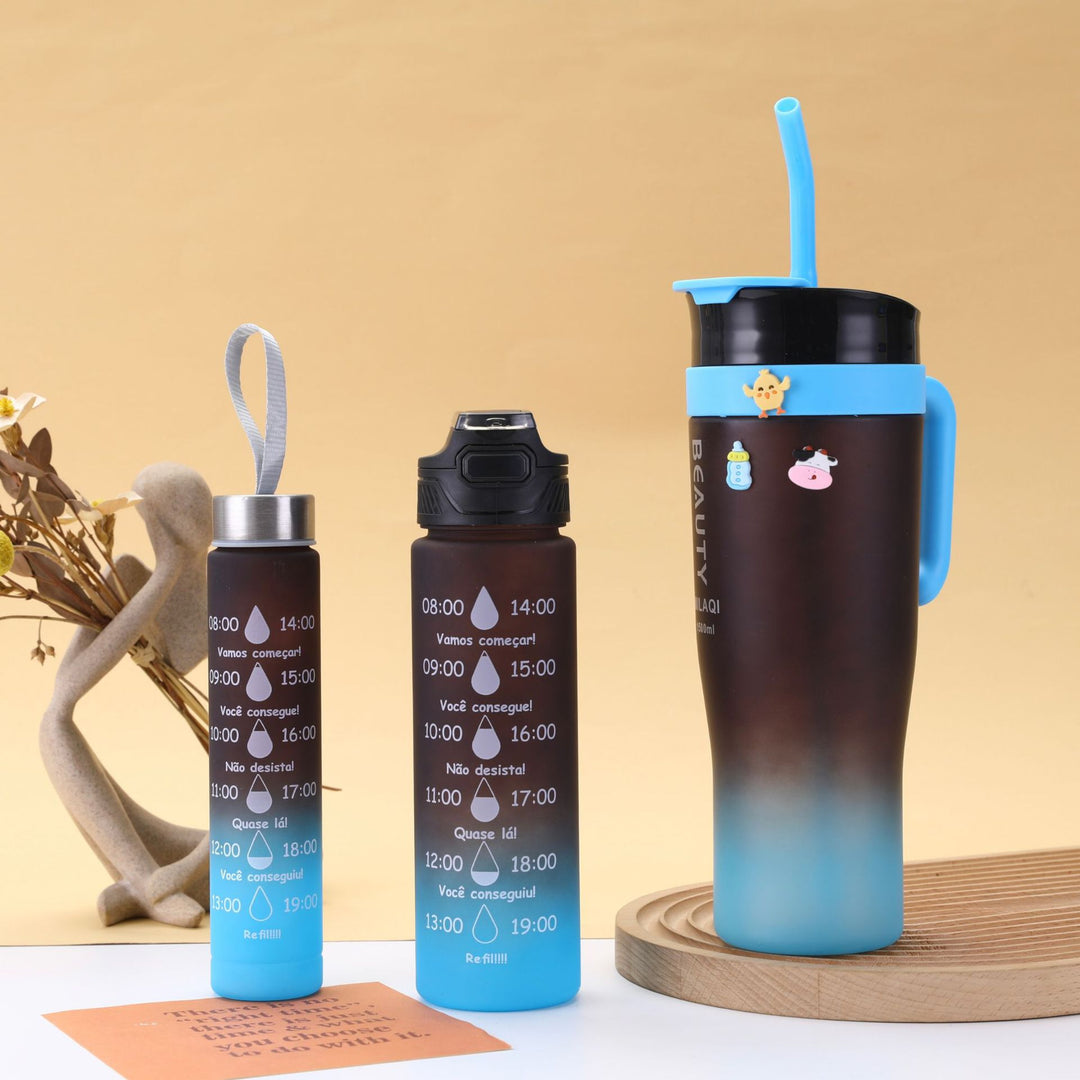 Ladies stylish and practical water bottle with design and time markings Bowlift