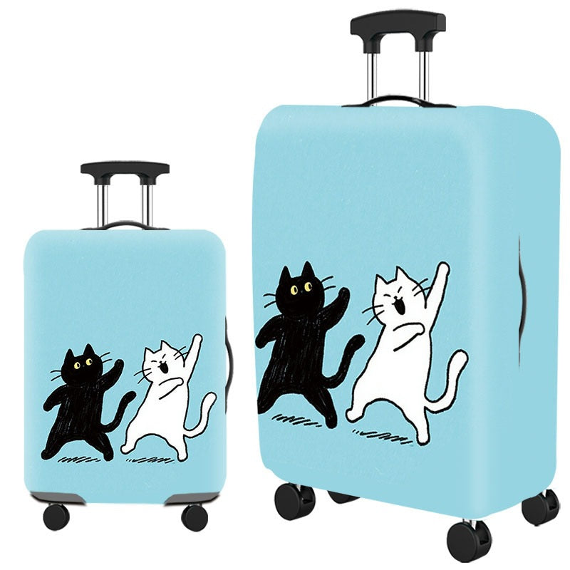 Artistic Cat-Themed Hard Shell Suitcase Bowlift