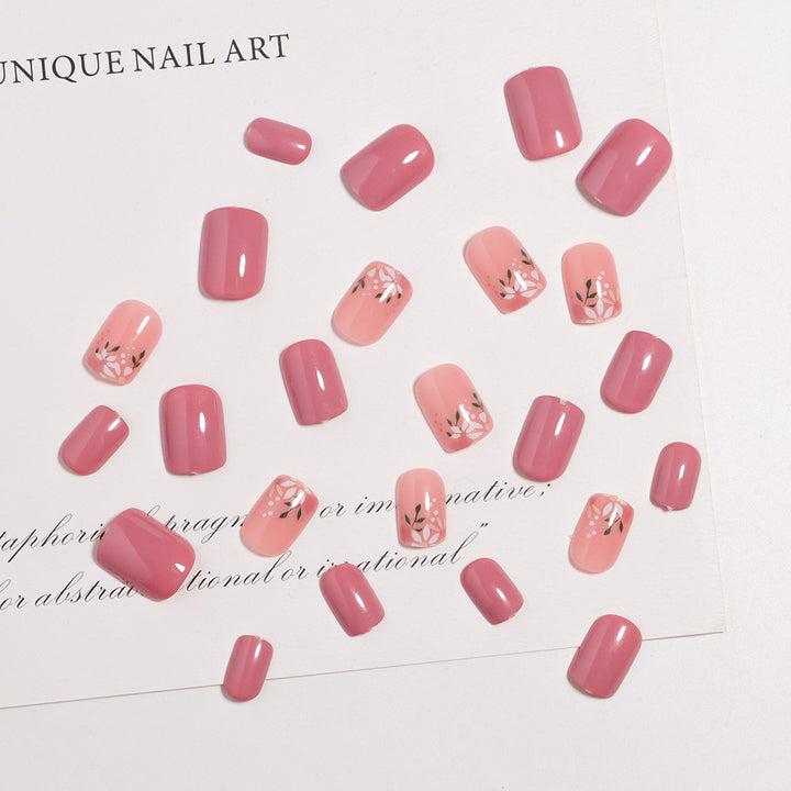 Artistic Floral Nail Design Press-On Set Bowlift