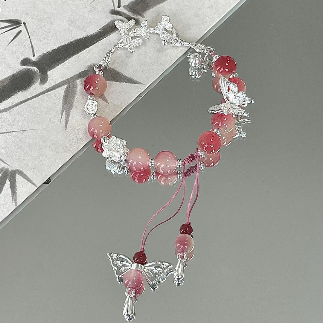 Handmade Floral Butterfly Charm Bracelet Bowlift