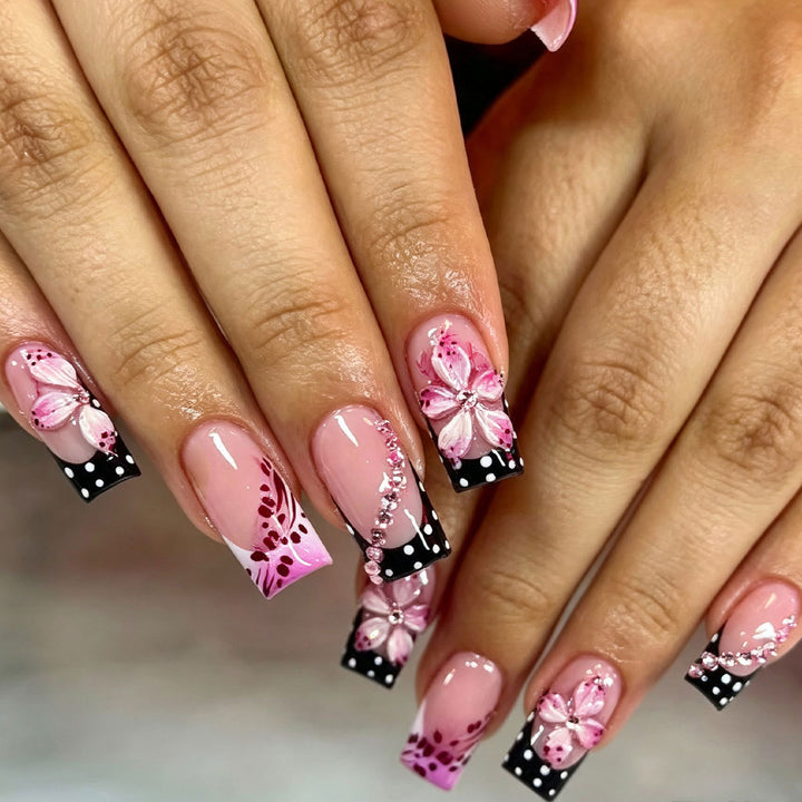 3D Floral Nail Art Extensions Bowlift