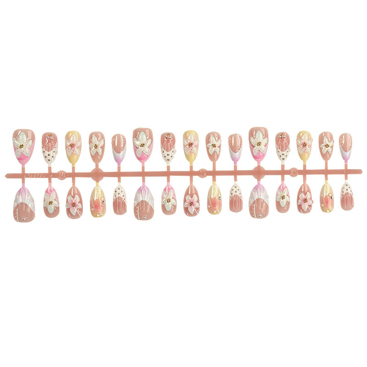 Decorative Floral Press-On Nails Art Set Bowlift