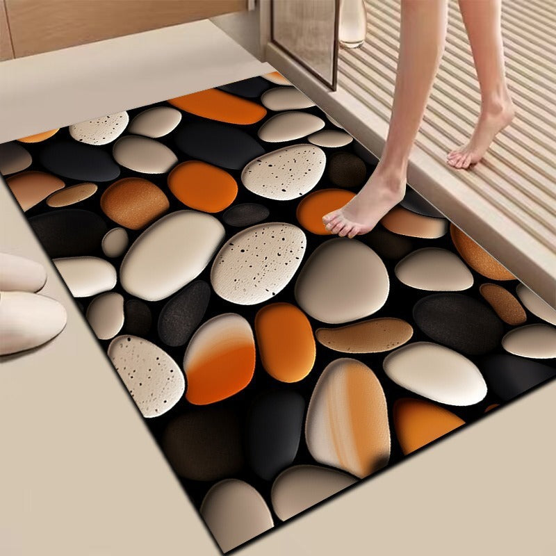 Textured Stone Print Area Mat Bowlift
