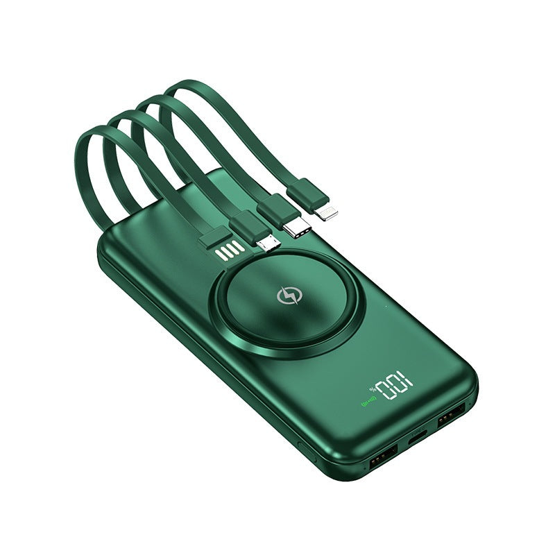 Portable power bank with intelligent charging technology and integrated cable system Bowlift