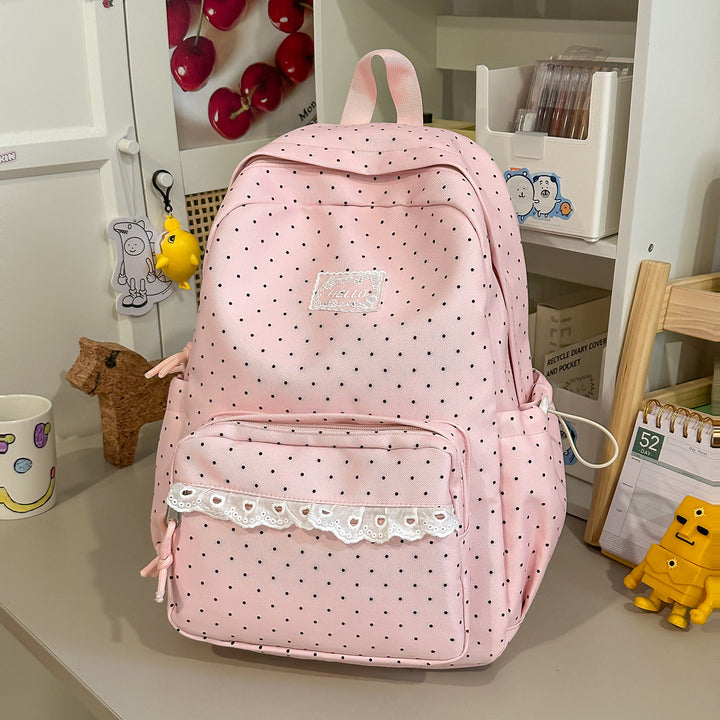 Adorable Polka Dot Backpack Bowlift