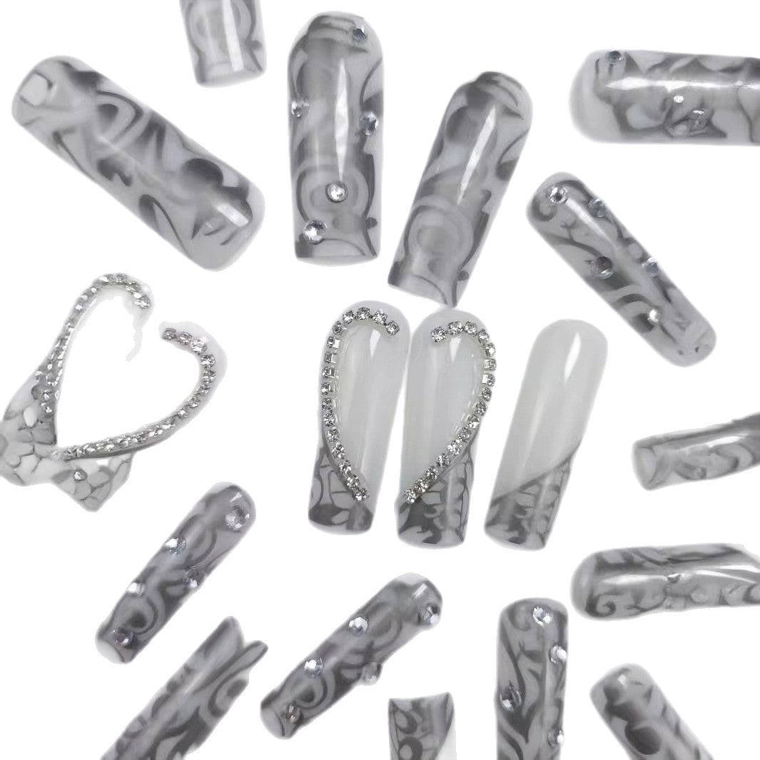 Artificial nails with sparkling rhinestones Bowlift