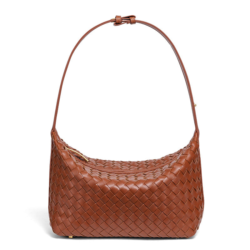 Woven Leather Handbag Bowlift