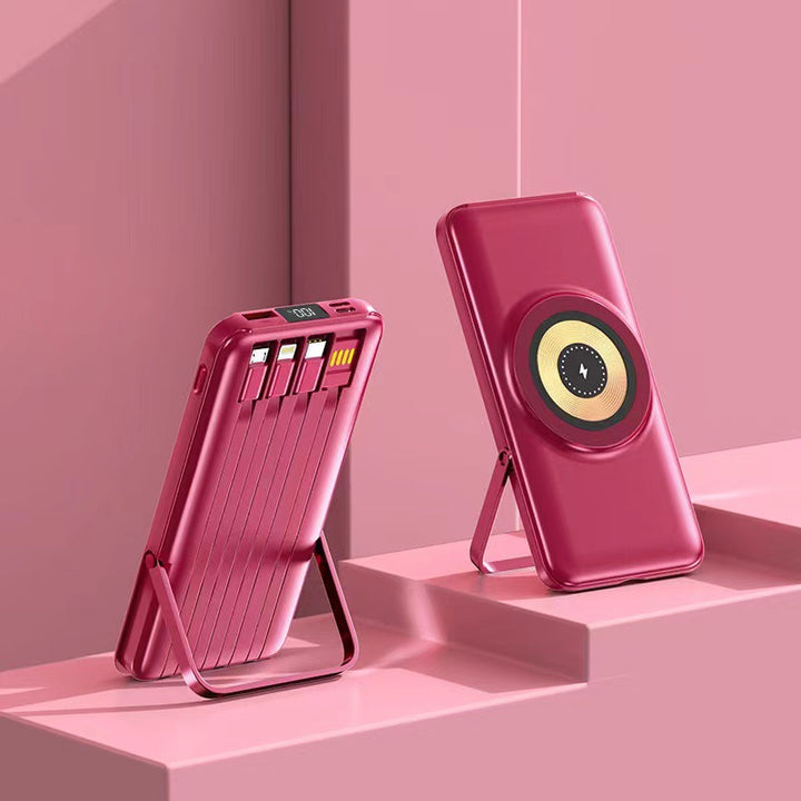 Multifunctional power bank with wireless charger and integrated stand Bowlift