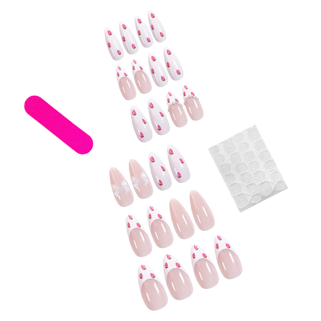 Elegant Stiletto artificial nails with floral patterns Bowlift