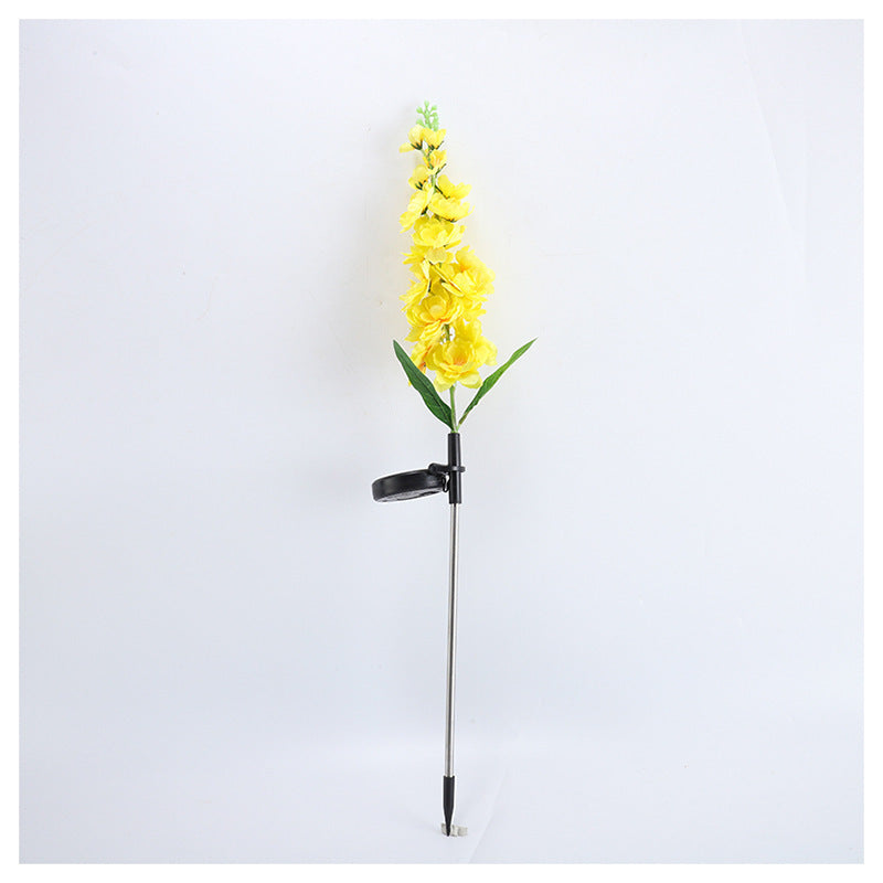 Tall Artificial Delphinium Floral Stake With Adjustable Metal Ground Spike And Removable Clamp Bowlift