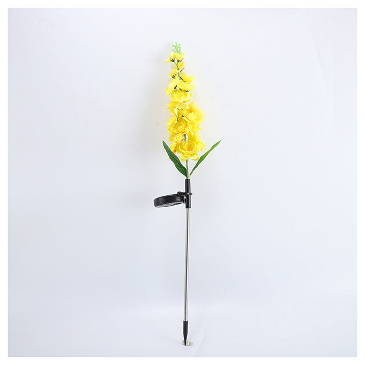 Tall Artificial Delphinium Floral Stake With Adjustable Metal Ground Spike And Removable Clamp Bowlift