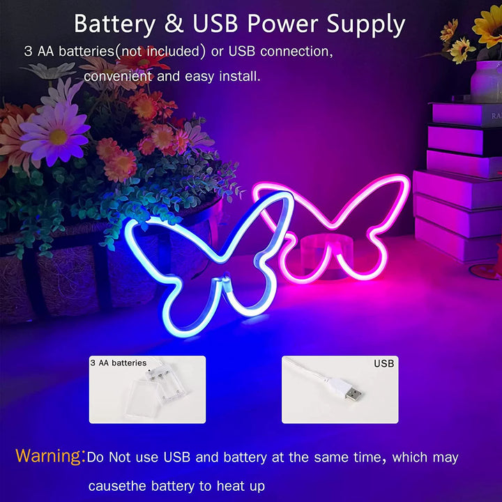 LED Butterfly Neon Wall Light