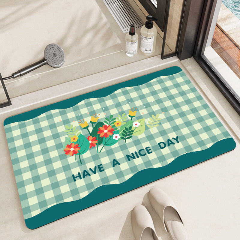 Stylish Floral Patterned Comfort Bath Mat Bowlift