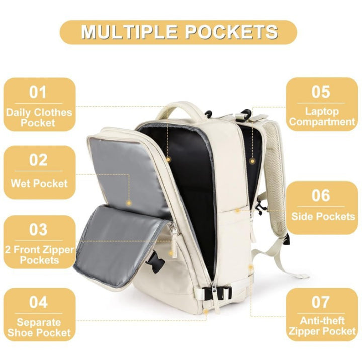Multi-Compartment Travel Backpack Bowlift