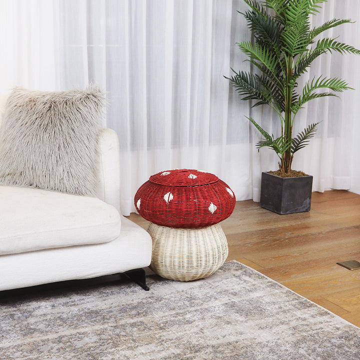 Playful storage stool in mushroom design Bowlift