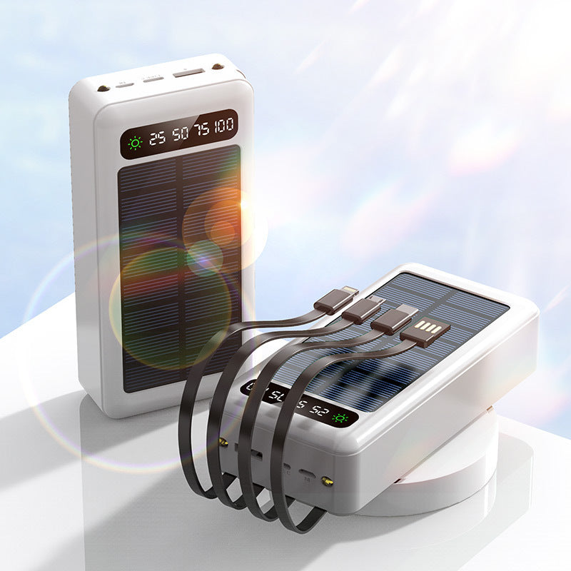 Solar Power Bank with Multifunctional Charging Function and Integrated LED Display Bowlift