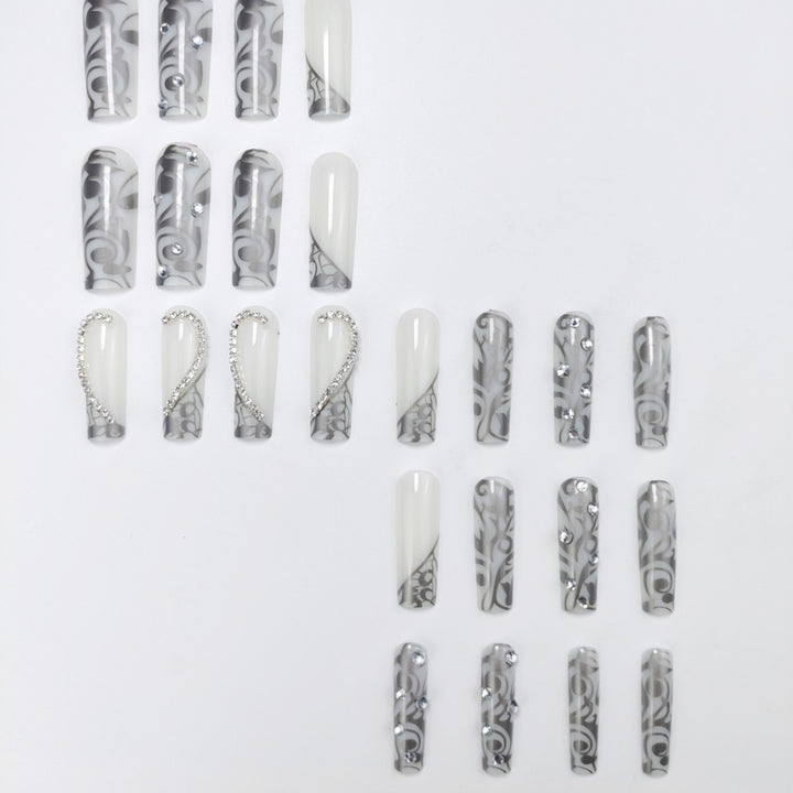 Glamorous 3D Floral Design Press-On Nails Bowlift