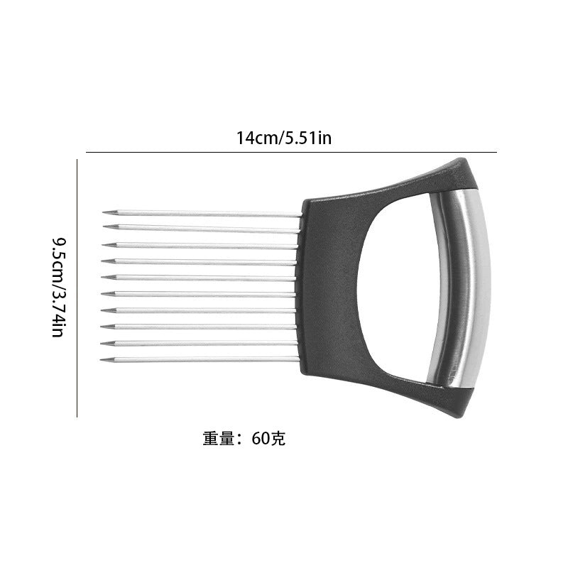 Stainless Steel Multi-Prong Onion Holder and Cutting Guide Bowlift