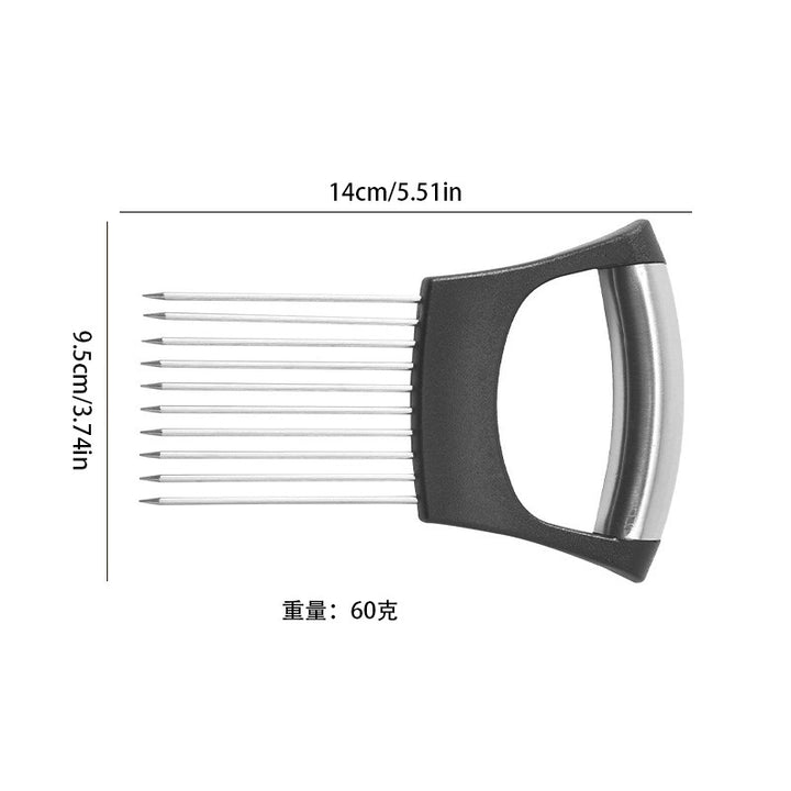Stainless Steel Multi-Prong Onion Holder and Cutting Guide Bowlift
