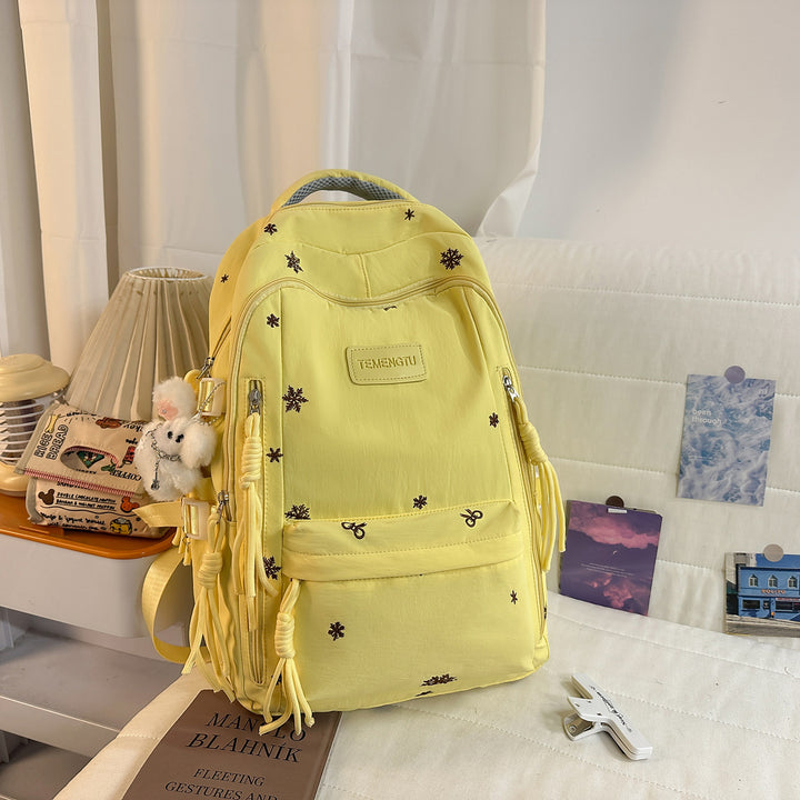 Elegant Floral Embroidered Backpack Bowlift