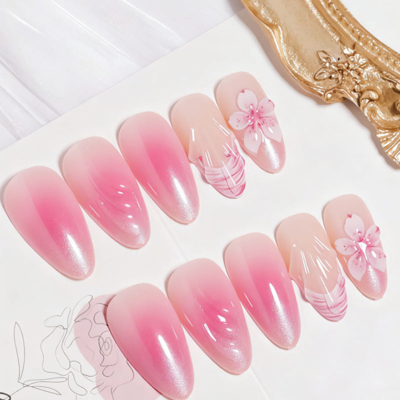 Glamorous Floral Ombre Press-On Nails Bowlift