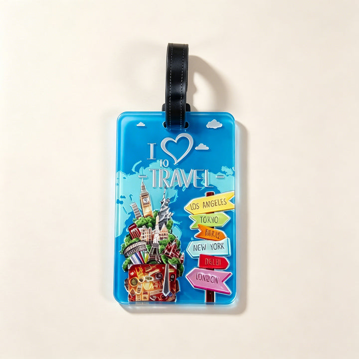 Whimsical Heart Balloon Luggage Tag Bowlift