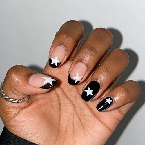 Artistic Star Accented Press-On Nails Bowlift