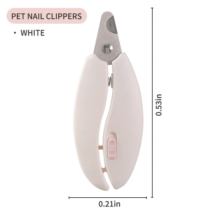 Compact ergonomic pet nail clippers with safety stop and thumb lock Bowlift