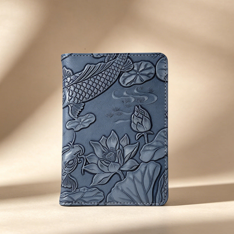 Women Faux Leather Wallet with Floral Embossing Bowlift