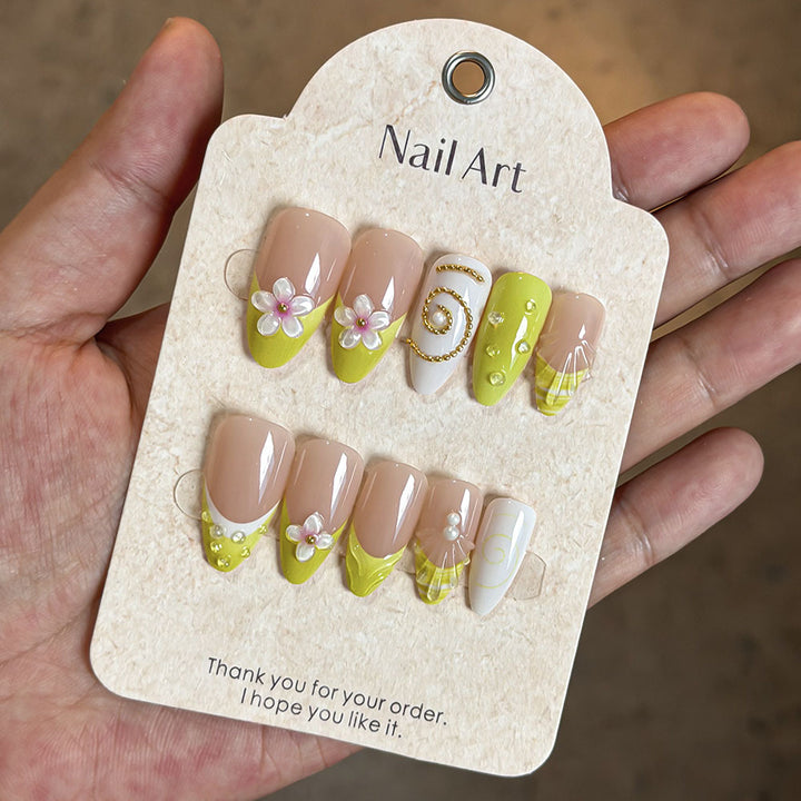 Artistic Designed Press-On Nail Set Bowlift