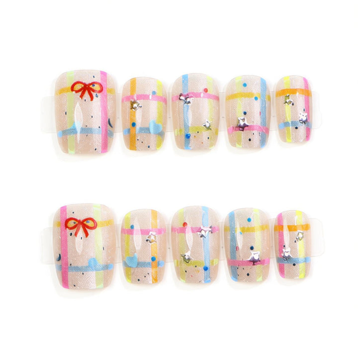 Artistic Holiday-Themed Press-On Nail Set Bowlift