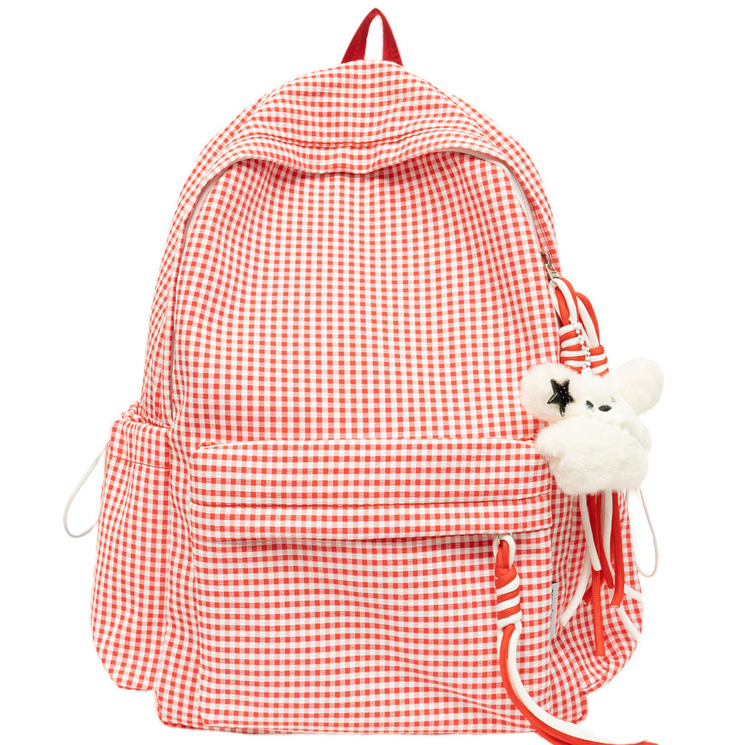 Charming Checkered Pattern Backpack