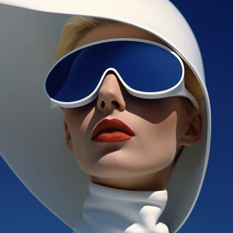 Women's futuristic sunglasses with large lenses and ergonomic frame Bowlift
