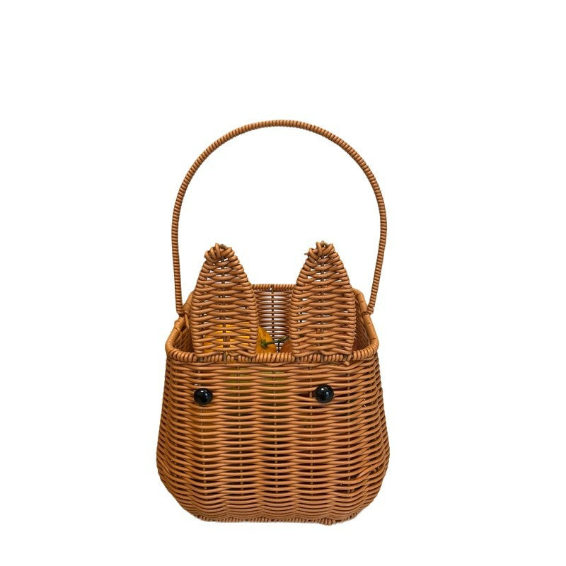 Bunny-Shaped Decorative Woven Storage Basket Bowlift