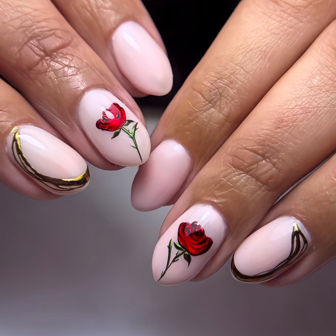 Floral Rose Nail Art Bowlift