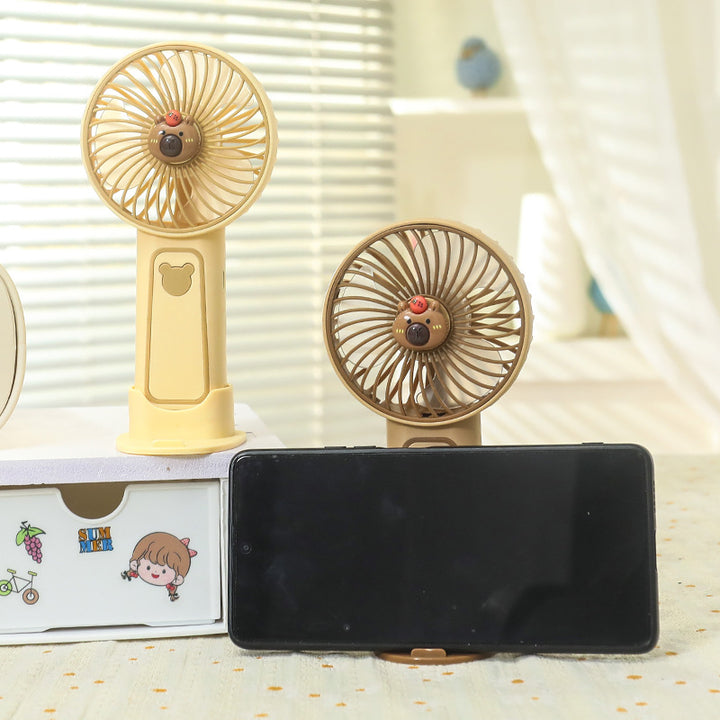 Women Portable Mini Fan with Cute Bear Design Bowlift