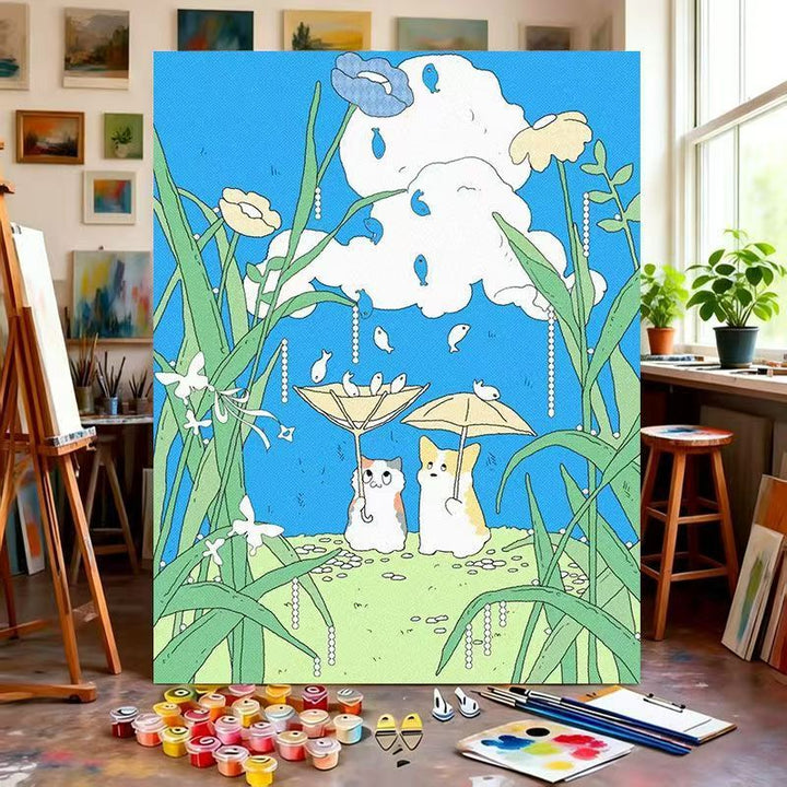 Whimsical Nature-Themed Paint by Numbers Canvas Art Bowlift