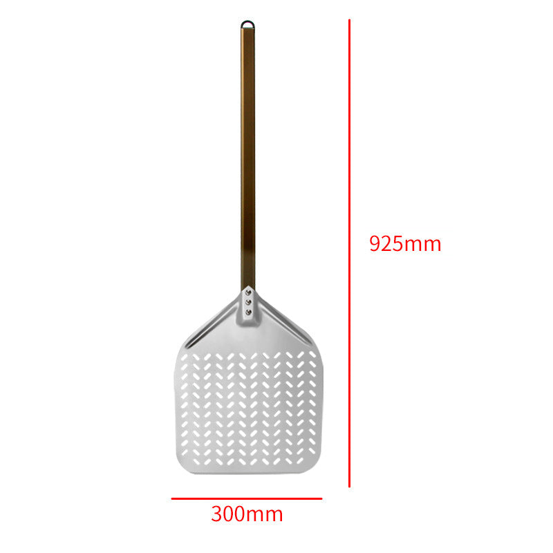 perforated aluminum pizza peel with long ergonomic reinforced handle Bowlift