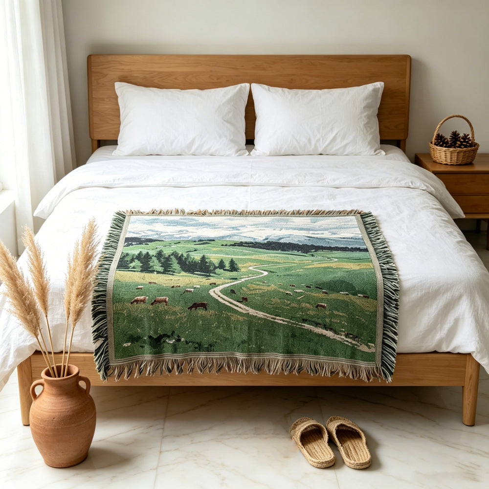 Artistic Landscape Tapestry Throw Blanket
