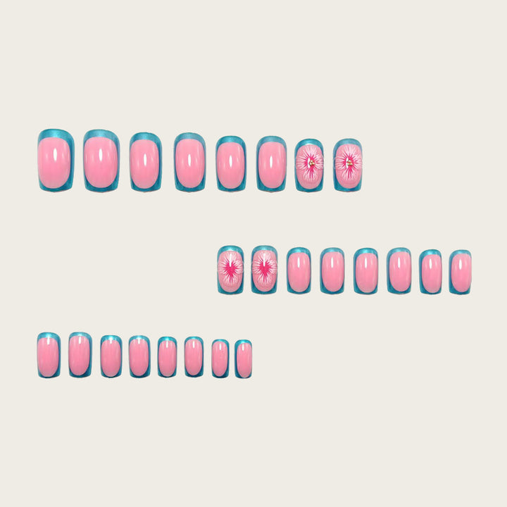 Artificial nails with floral 3D design Bowlift