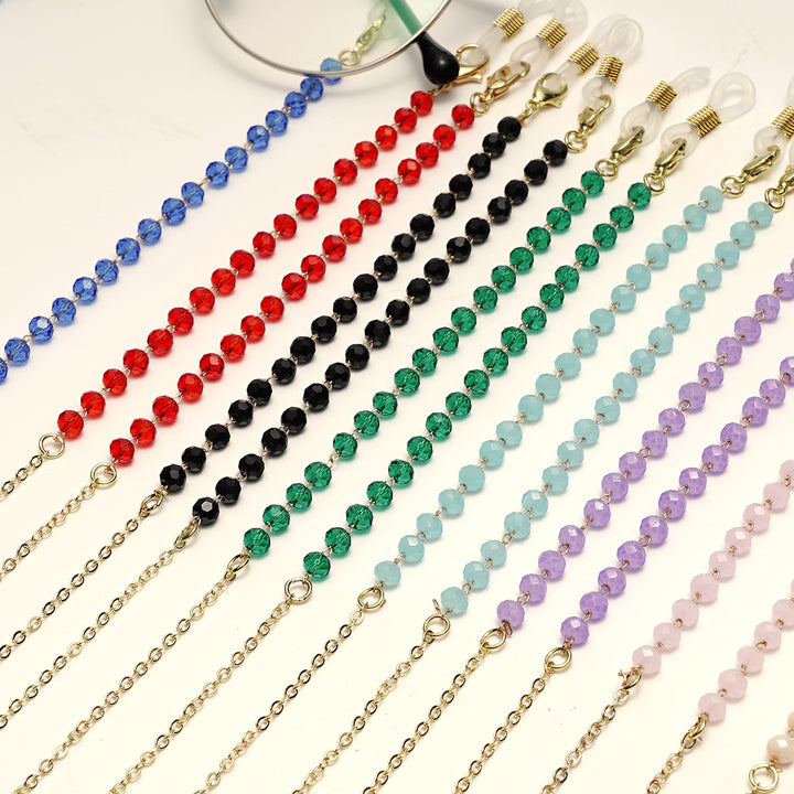 Decorative Stone-Accented Eyewear Chain Bowlift
