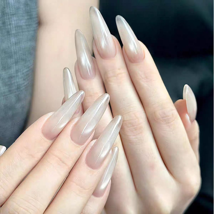 Stylish Long Stiletto Glossy Press-On Nails Bowlift