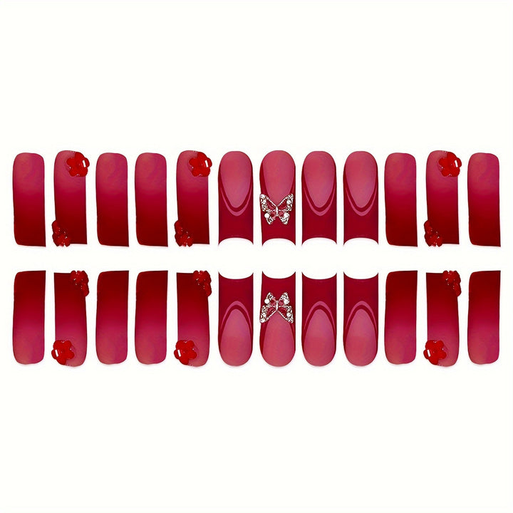 Decorative Press-On Nail Set Bowlift
