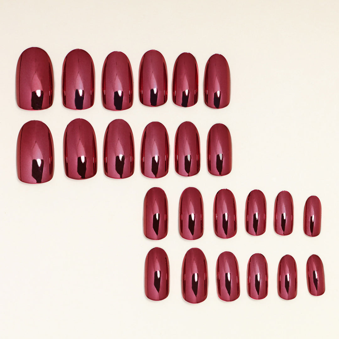 Luxury Glossy Almond-Shaped Press-On Nails Bowlift