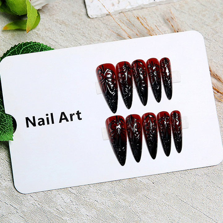 Artificial nails with elegant gothic pattern Bowlift